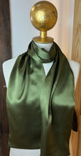 Load image into Gallery viewer, Loden Green Geometric 100% Silk Scarf