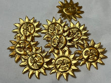 Load image into Gallery viewer, Gold Sun Metal Button    Price per Button