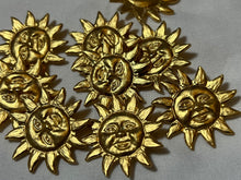 Load image into Gallery viewer, Gold Sun Metal Button    Price per Button