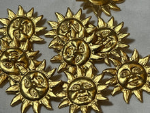 Load image into Gallery viewer, Gold Sun Metal Button    Price per Button