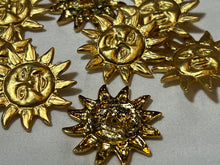 Load image into Gallery viewer, Gold Sun Metal Button    Price per Button