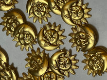 Load image into Gallery viewer, Gold Sun &amp; Moon Metal Button    Price per Button