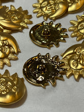 Load image into Gallery viewer, Gold Sun &amp; Moon Metal Button    Price per Button