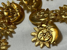 Load image into Gallery viewer, Gold Sun &amp; Moon Metal Button    Price per Button