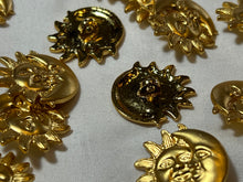 Load image into Gallery viewer, Gold Sun &amp; Moon Metal Button    Price per Button