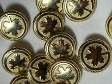 Load image into Gallery viewer, Gold Canadian Maple Leaf Button Button