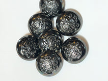Load image into Gallery viewer, Vintage Black Glossy Coat of Arms Shank Button