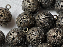 Load image into Gallery viewer, Vintage Victorian Brass Filagree Ball Buttons