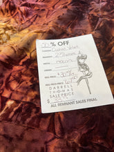 Load image into Gallery viewer, #1409 Burgundy &amp; Gold Crushed Stretch Velvet 93% Polyester 7% Spandex  Remnant