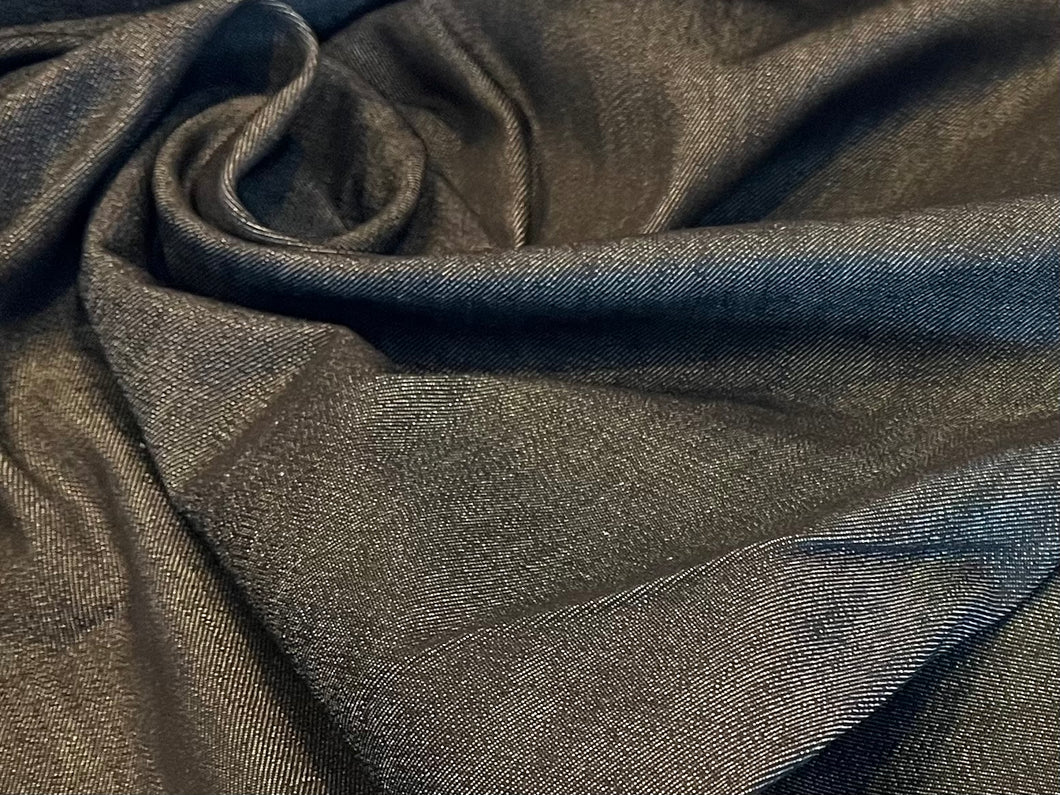 Black Heathered  100% Cotton Denim.     1/4 Metre Price