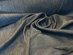 Black Heathered  100% Cotton Denim.     1/4 Metre Price
