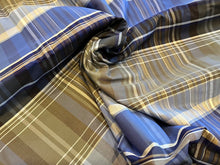 Load image into Gallery viewer, #1681 Blue &amp; Grey Check Italian 100% Cotton Shirting Remnant