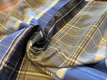 Load image into Gallery viewer, #1681 Blue &amp; Grey Check Italian 100% Cotton Shirting Remnant