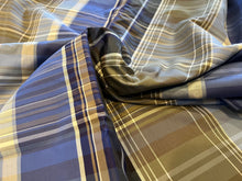 Load image into Gallery viewer, #1681 Blue &amp; Grey Check Italian 100% Cotton Shirting Remnant