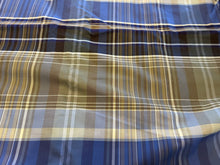 Load image into Gallery viewer, #1681 Blue &amp; Grey Check Italian 100% Cotton Shirting Remnant