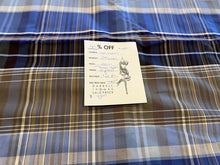 Load image into Gallery viewer, #1681 Blue &amp; Grey Check Italian 100% Cotton Shirting Remnant