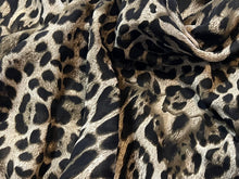 Load image into Gallery viewer, #1682 Exclusive Wild Brown Leopard 100% Silk Crepe de Chine Remnant