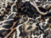 Load image into Gallery viewer, #1682 Exclusive Wild Brown Leopard 100% Silk Crepe de Chine Remnant