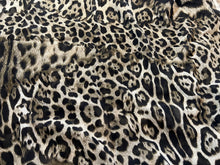 Load image into Gallery viewer, #1682 Exclusive Wild Brown Leopard 100% Silk Crepe de Chine Remnant