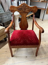 Load image into Gallery viewer, Antique restored armchair  - Floor Model custom reupholstered