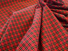 Load image into Gallery viewer, Wallace Modern Red &amp; Black Plaid Italian 100% Cotton Shirting    1/4 Meter Price