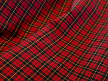 Load image into Gallery viewer, Wallace Modern Red &amp; Black Plaid Italian 100% Cotton Shirting    1/4 Meter Price