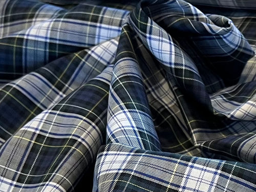 Clan Baird Tartan Plaid Italian 100% Cotton Shirting    1/4 Meter Price
