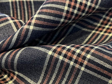 Load image into Gallery viewer, Designer Blue Plaid 58% Linen 42% Cotton     Price per 1/4 Metre