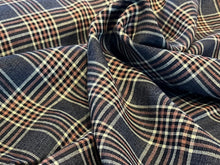 Load image into Gallery viewer, Designer Blue Plaid 58% Linen 42% Cotton     Price per 1/4 Metre