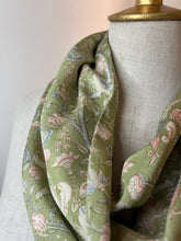 Load image into Gallery viewer, Vintage Mint Floral 100% Silk Scarf