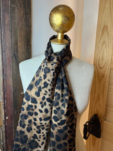 Load image into Gallery viewer, Fall Leopard 100% Silk Scarf