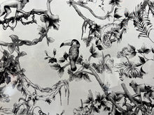 Load image into Gallery viewer, Exclusive Designer Black Toile de Jouy 95% Silk 5% Elastane Crepe de Chine     1/4 Metre Price
