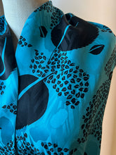 Load image into Gallery viewer, Vintage Turquoise Leaves 100% Silk Scarf