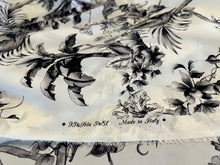Load image into Gallery viewer, Exclusive Designer Black Toile de Jouy 95% Silk 5% Elastane Crepe de Chine     1/4 Metre Price