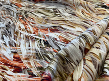 Load image into Gallery viewer, Brown &amp; Orange Brushstrokes 95% Silk 5% ElastaneCrepe de Chine     1/4 Metre Price