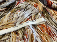 Load image into Gallery viewer, Brown &amp; Orange Brushstrokes 95% Silk 5% ElastaneCrepe de Chine     1/4 Metre Price