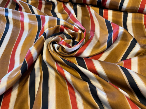 Luciano Striped 100% Silk Charmeuse    1/4 Metre Price