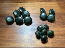 Load image into Gallery viewer, Dark Green Woven Leather Buttons