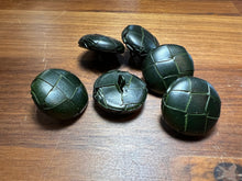 Load image into Gallery viewer, Dark Green Woven Leather Buttons