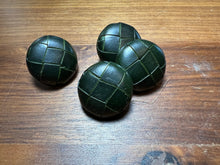 Load image into Gallery viewer, Dark Green Woven Leather Buttons