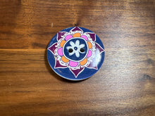 Load image into Gallery viewer, Navy, Orange &amp; Violet Hand painted Button    Price per button