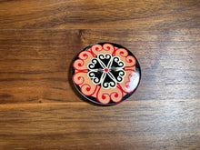 Load image into Gallery viewer, Black, Red &amp; Tan Hand painted Button    Price per button