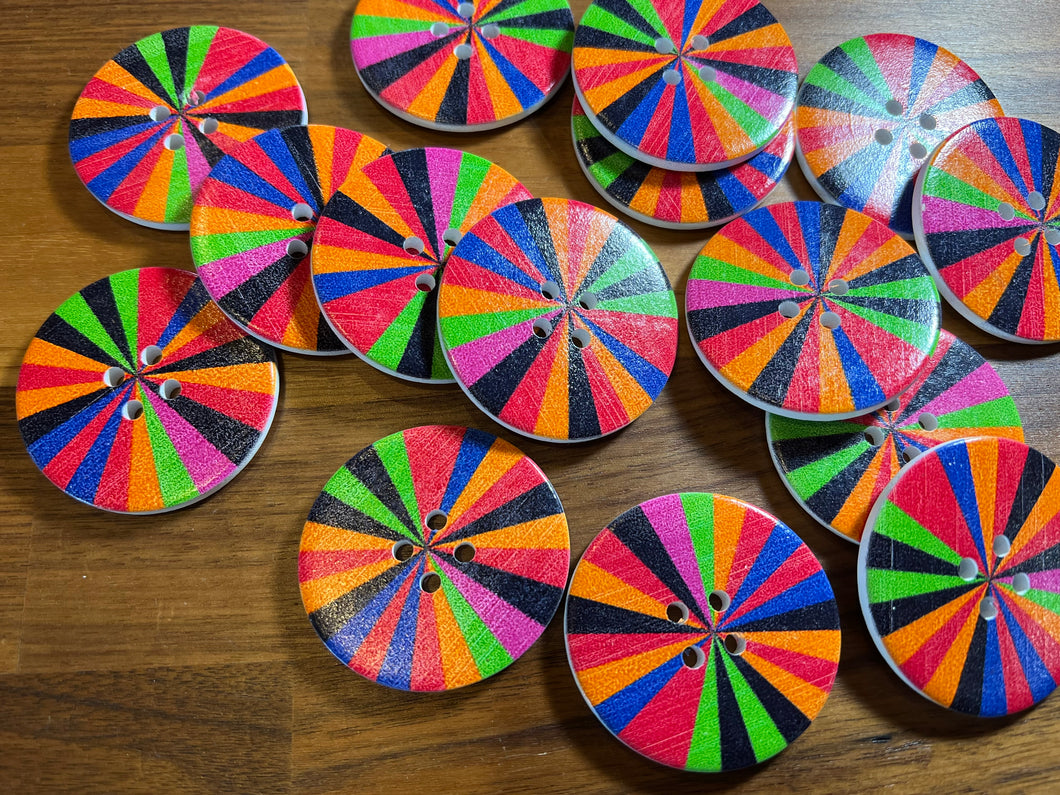Kaleidoscope Painted Button    Price per button
