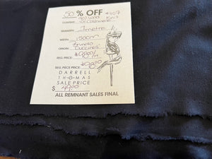 #1107 Designer Midnight Navy 90% Wool 10% Cashmere Knit Remnant