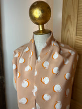 Load image into Gallery viewer, Peaches and Creme Amora Tangerine print 100% Silk Infinity Scarf