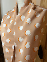 Load image into Gallery viewer, Peaches and Creme Amora Tangerine print 100% Silk Infinity Scarf