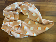 Load image into Gallery viewer, Peaches and Creme Amora Tangerine print 100% Silk Infinity Scarf