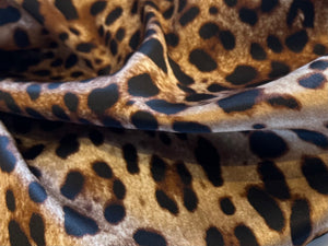 Exclusive Safari Leopard 95% Silk 5% Elastane  Charmeuse  1/4 Metre Price