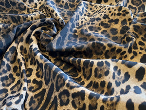 Exclusive Snow Leopard 100% Silk Crepe de Chine    1/4 Metre Price