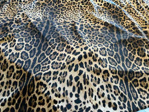Exclusive Snow Leopard 100% Silk Crepe de Chine    1/4 Metre Price